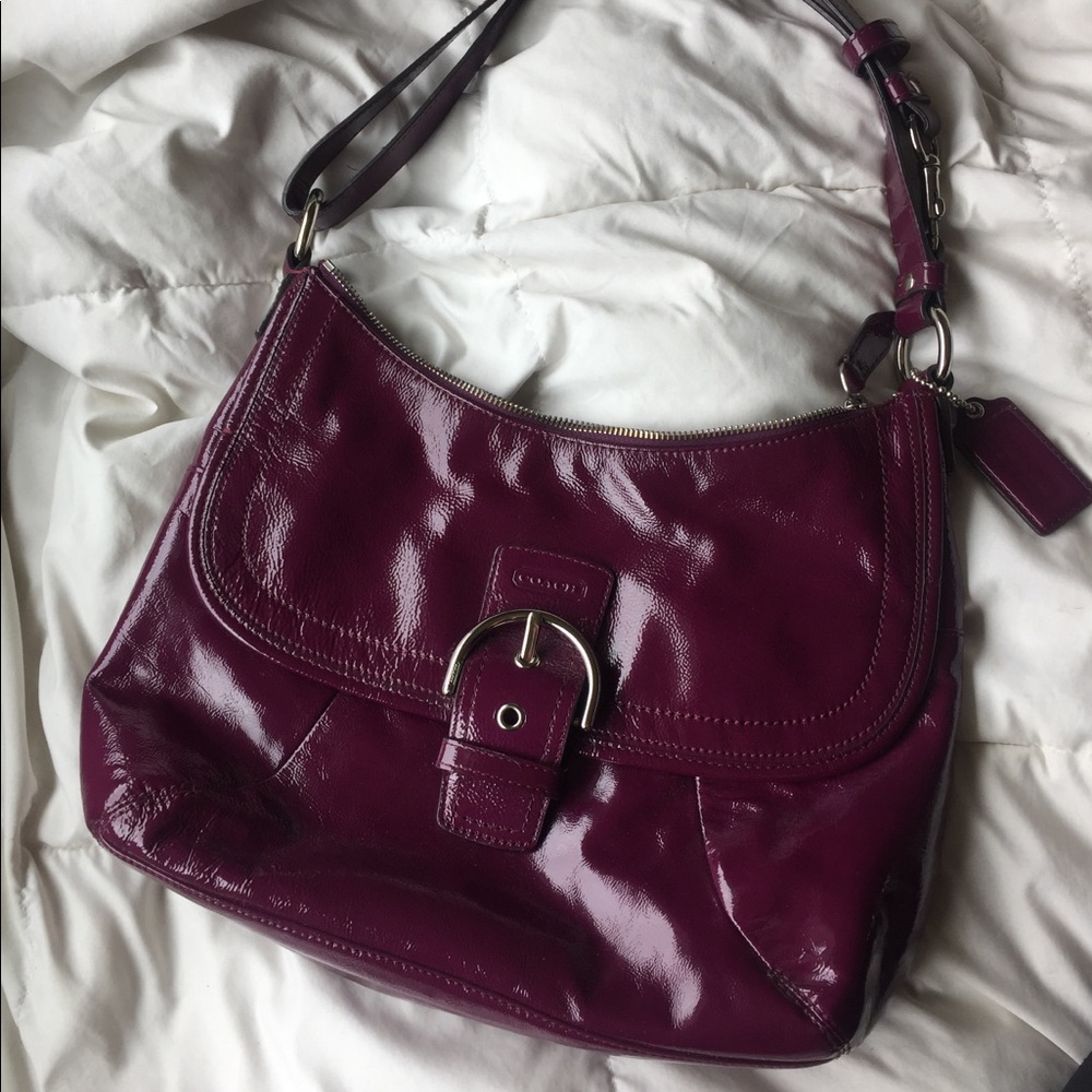 Purple Patent Coach Bag